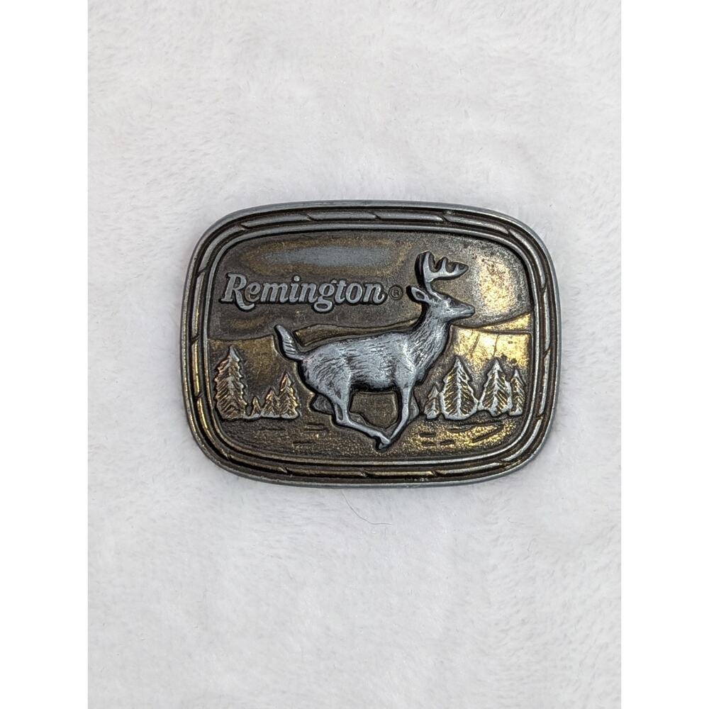Remington Arms Company Inc. 1979 Running Deer Vintage Belt Buckle By Sid Bell